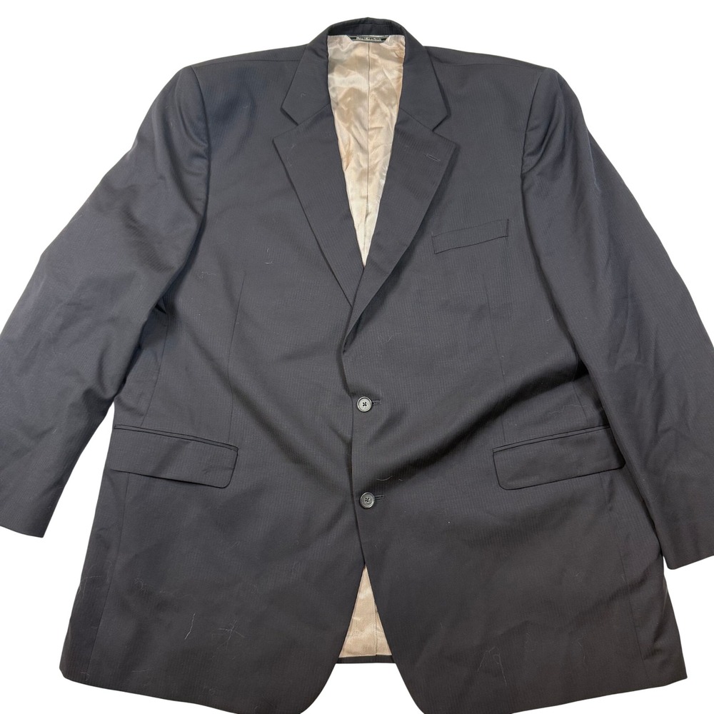 Rochester Big & Tall Navy Pinstripe‎ Super 100s Wool Blazer Jacket 54L Canada